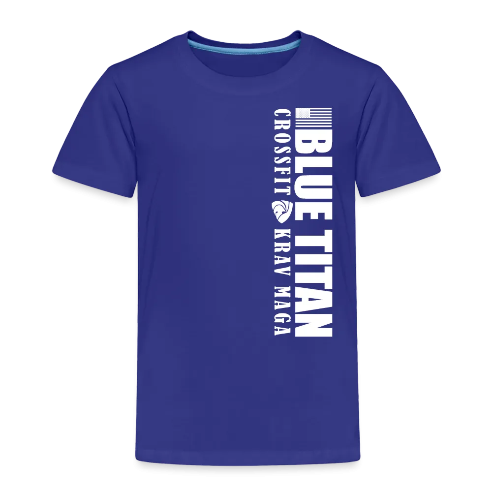 Toddler Tee, Blue Titan Vertical Text