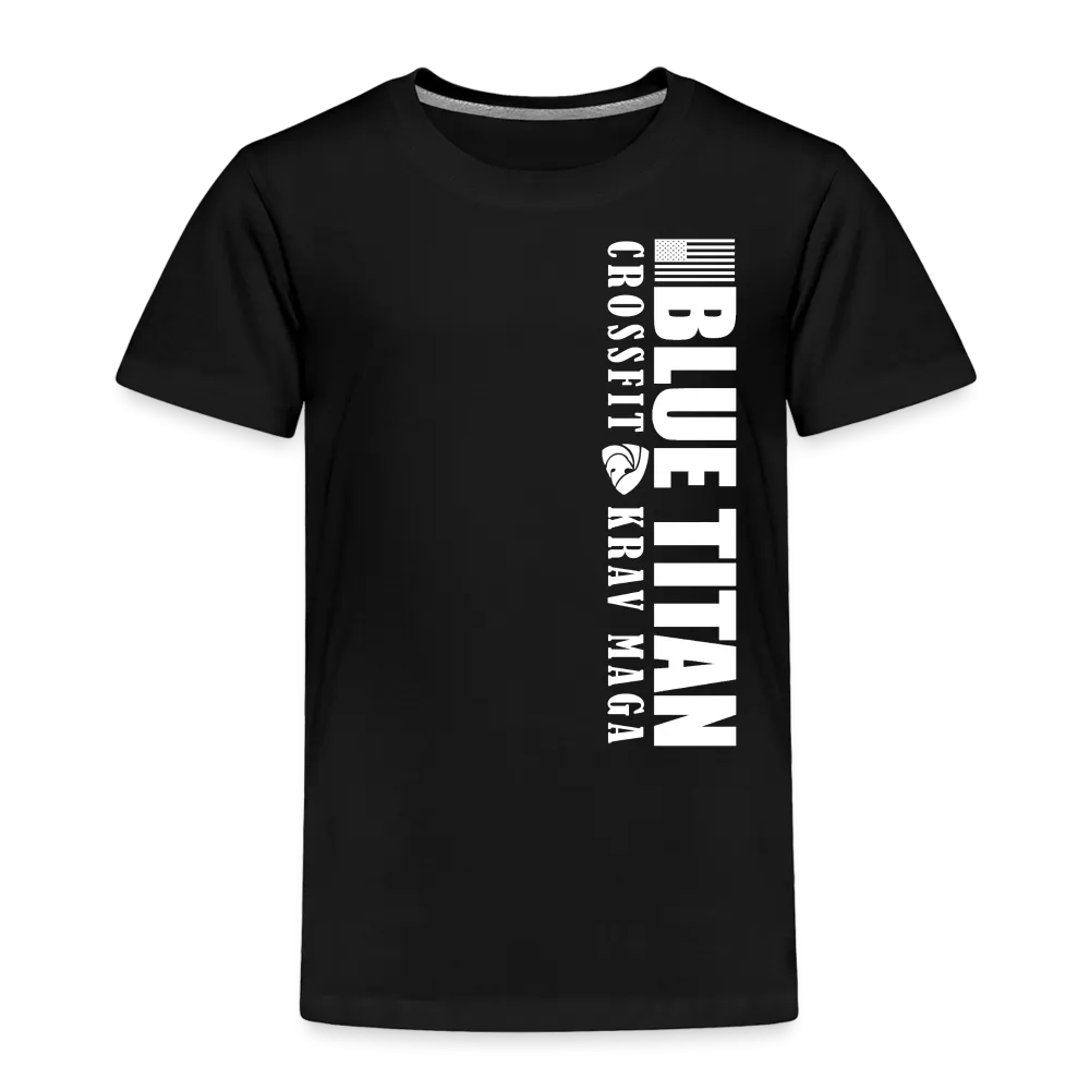 Toddler Tee, Blue Titan Vertical Text