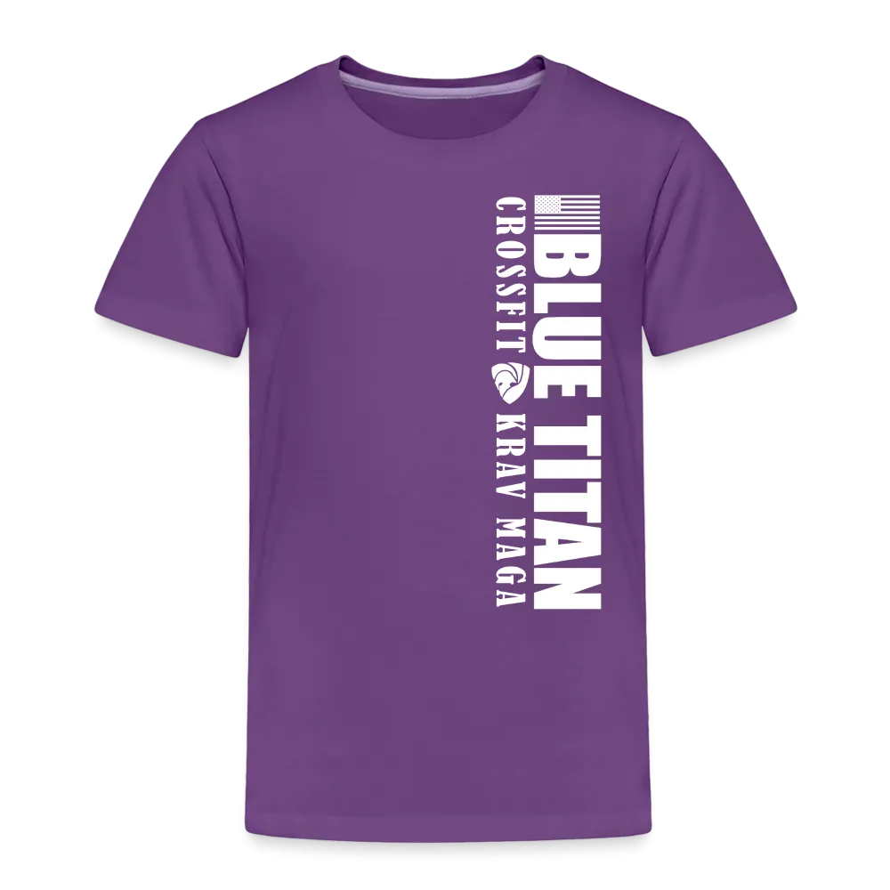Toddler Tee, Blue Titan Vertical Text