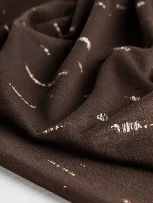 Tree Bark Jacquard Knit Deadstock - Brown