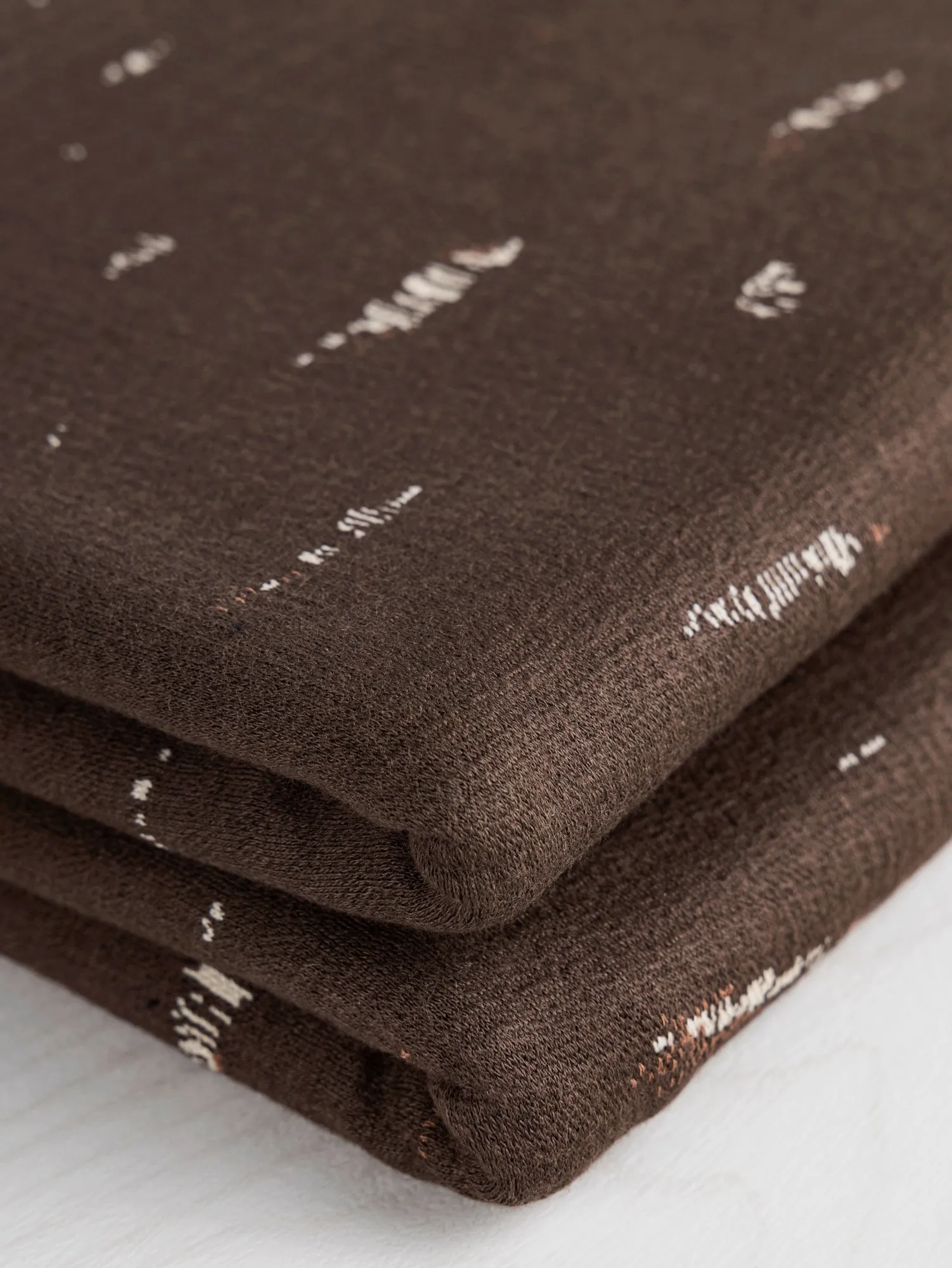 Tree Bark Jacquard Knit Deadstock - Brown