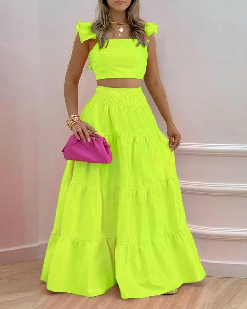 Two piece set womens skirts