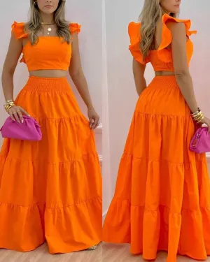 Two piece set womens skirts