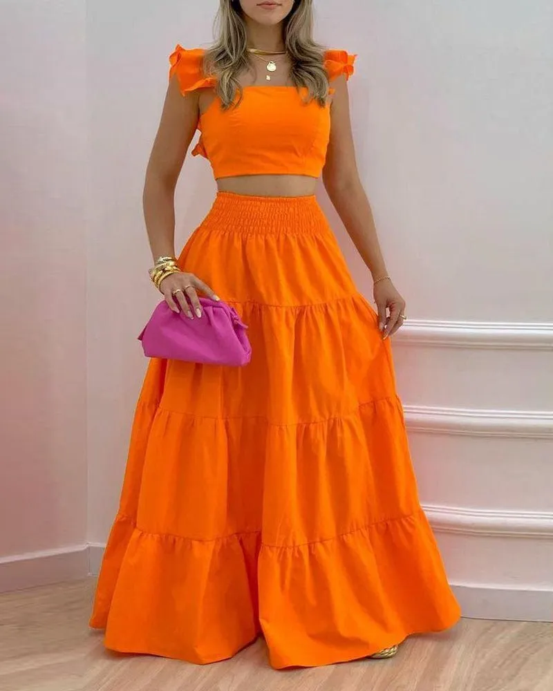 Two piece set womens skirts