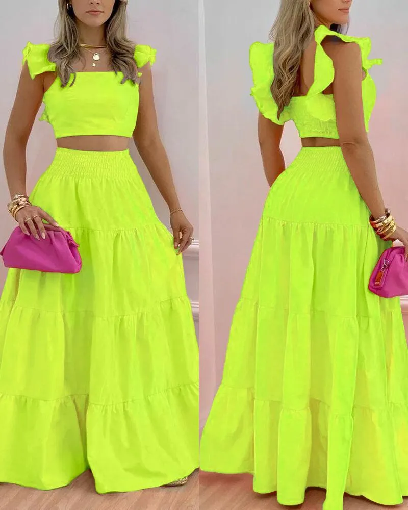 Two piece set womens skirts