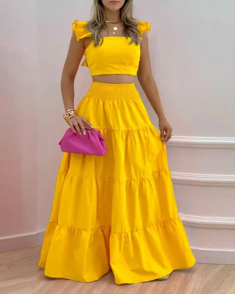 Two piece set womens skirts
