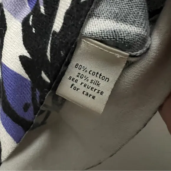 Tyler Böe Cardigan Medium Cotton Silk Blend Purple Black White 3/4 Sleeve