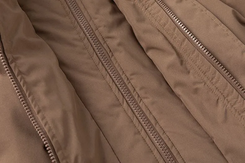 Unisex Thickened Puffer Jacket with Relaxed Fit and Stand-Up Collar