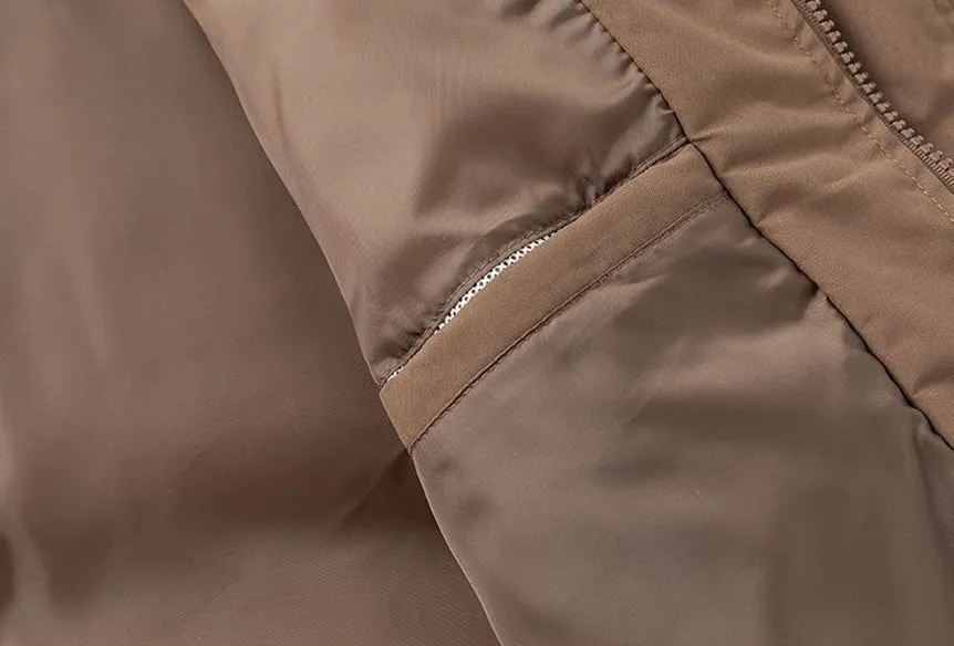 Unisex Thickened Puffer Jacket with Relaxed Fit and Stand-Up Collar