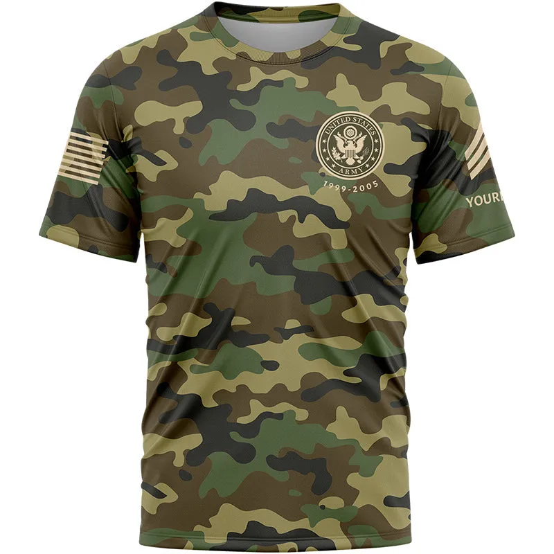 Until I Am Out Of Bullets Or Out Of Blood I Will Fight Custom Camo U.S Army Sergeant Veteran Name T-Shirt