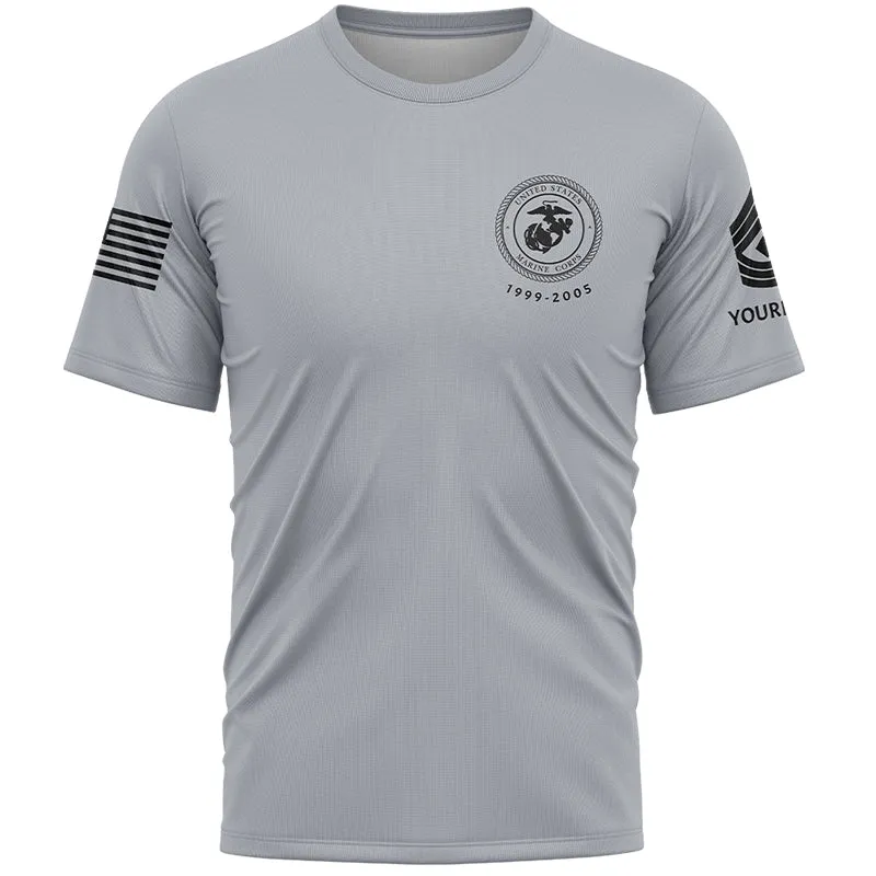 Until I Am Out Of Bullets Or Out Of Blood I Will Fight Custom Grey American Military Rank Veteran Name T-Shirt