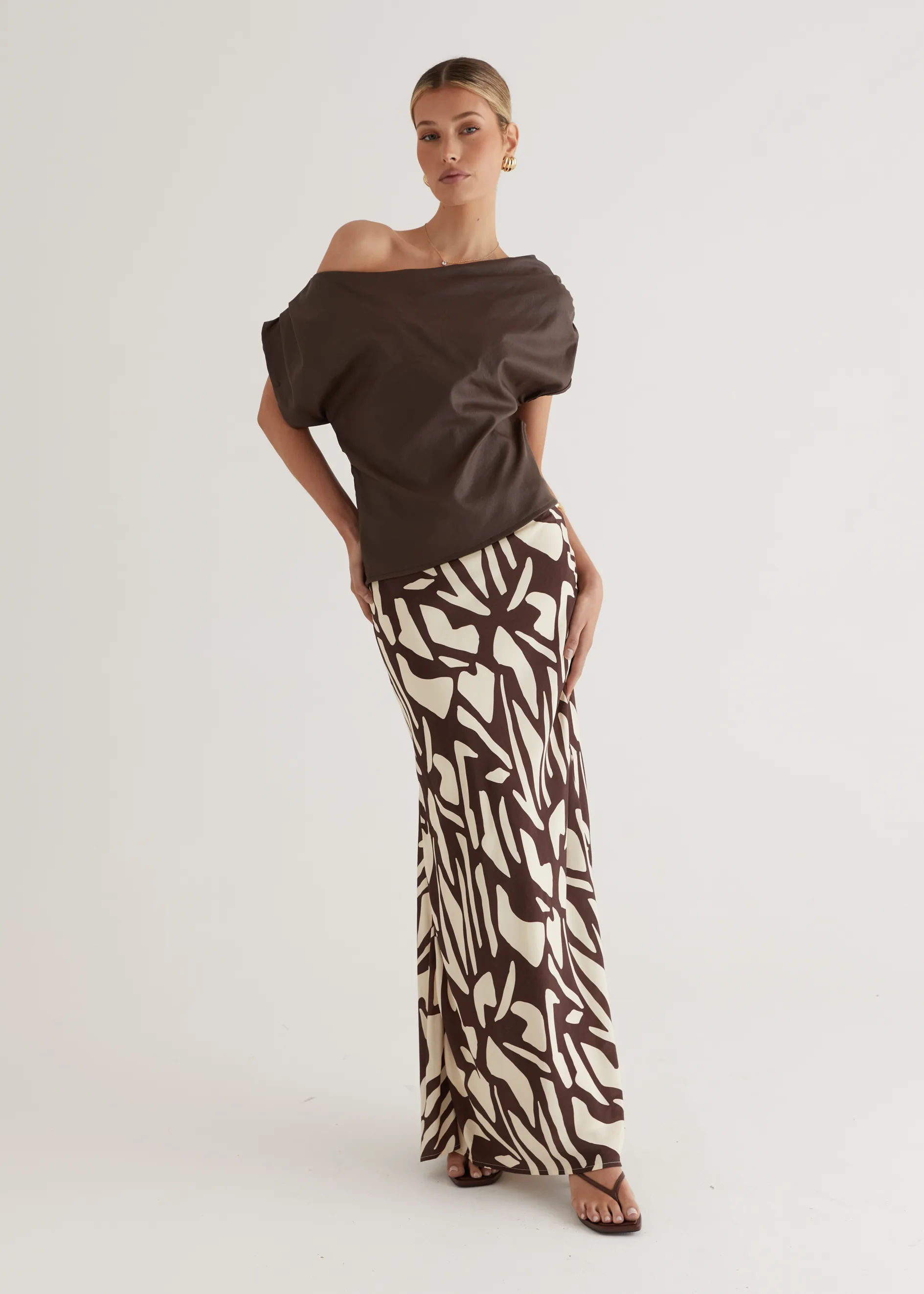 Vance Maxi Skirt - Choc Vanilla
