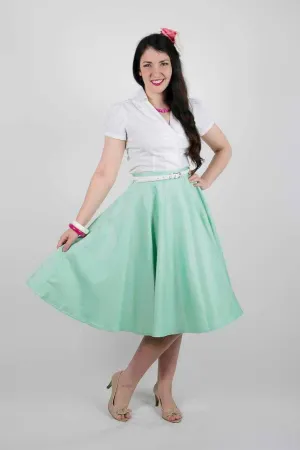 VANESSA KELLY MINT SWING SKIRT SZ 18