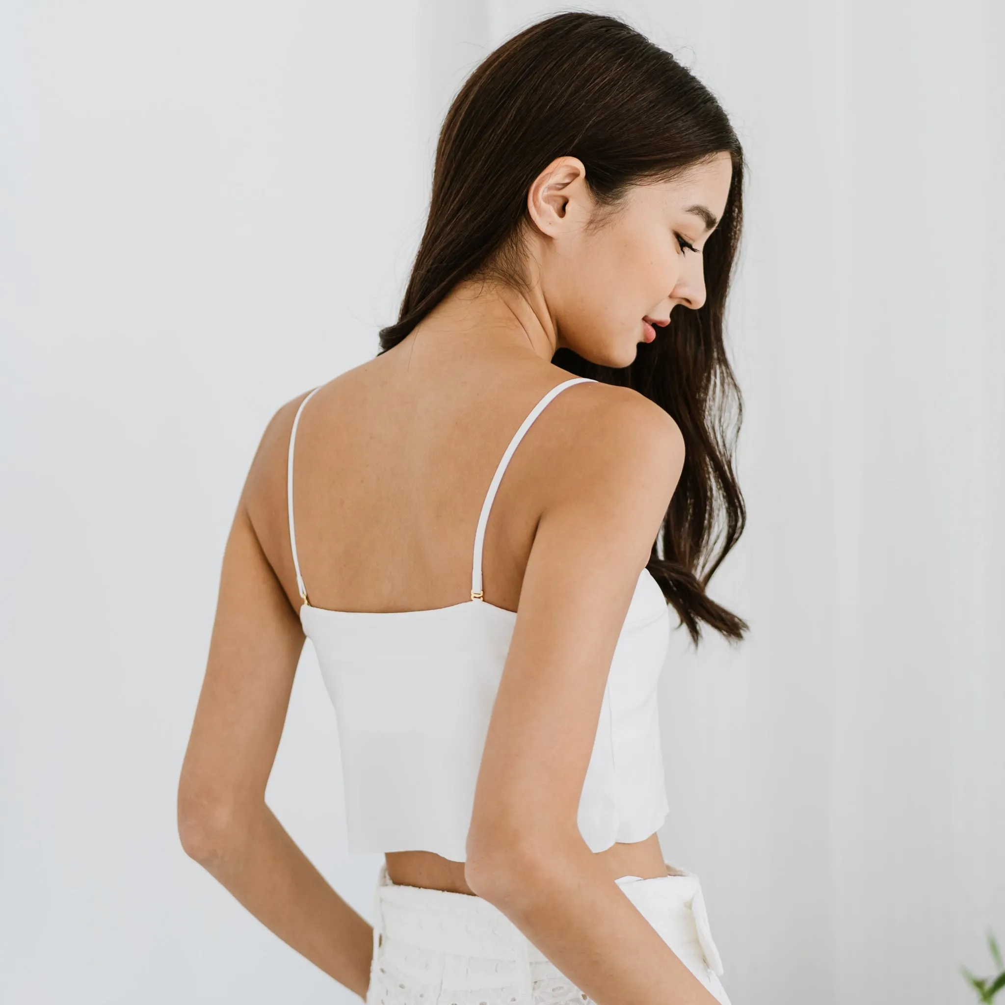 Versatile 3-in-1 Bra Top in Cotton White (Size S only)