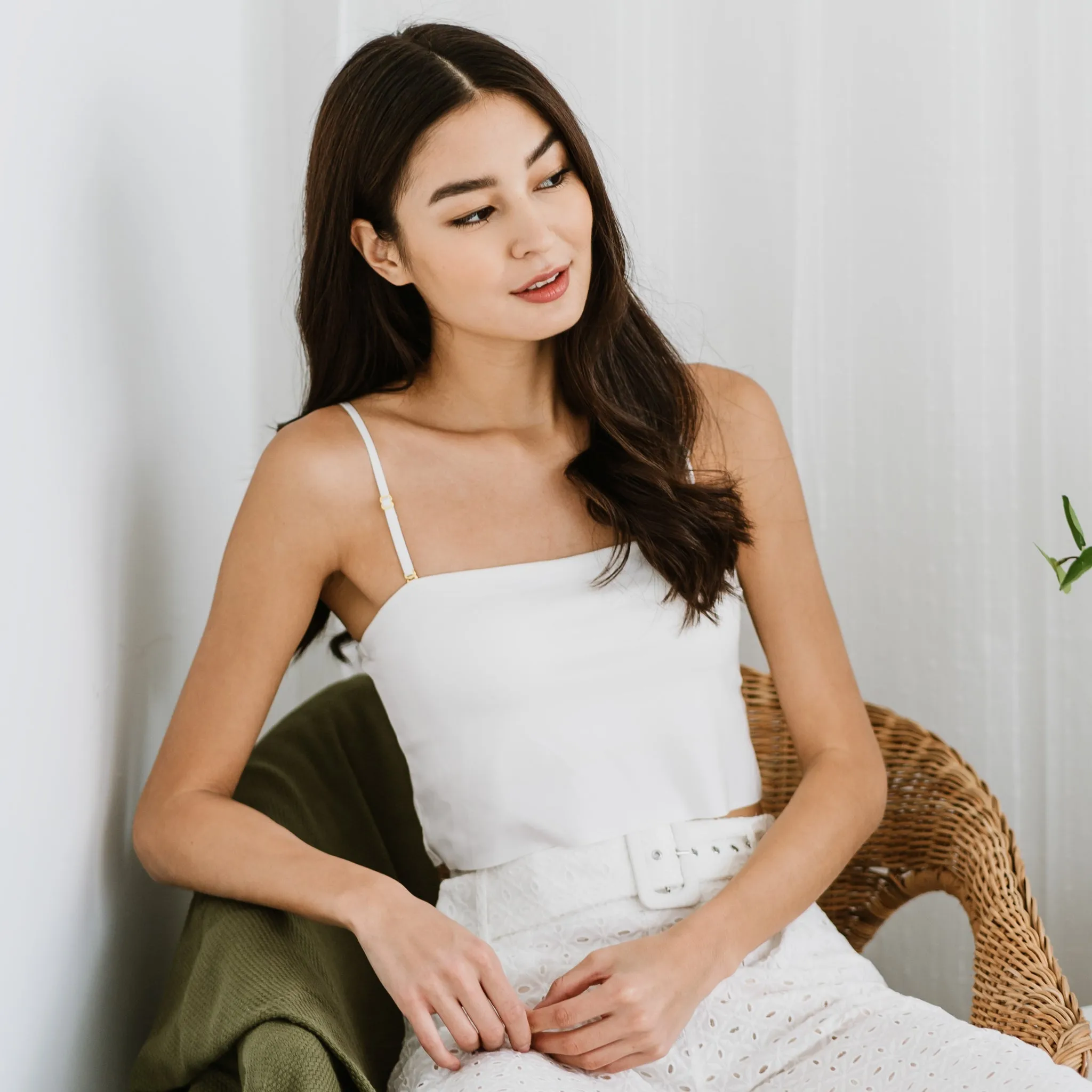 Versatile 3-in-1 Bra Top in Cotton White (Size S only)