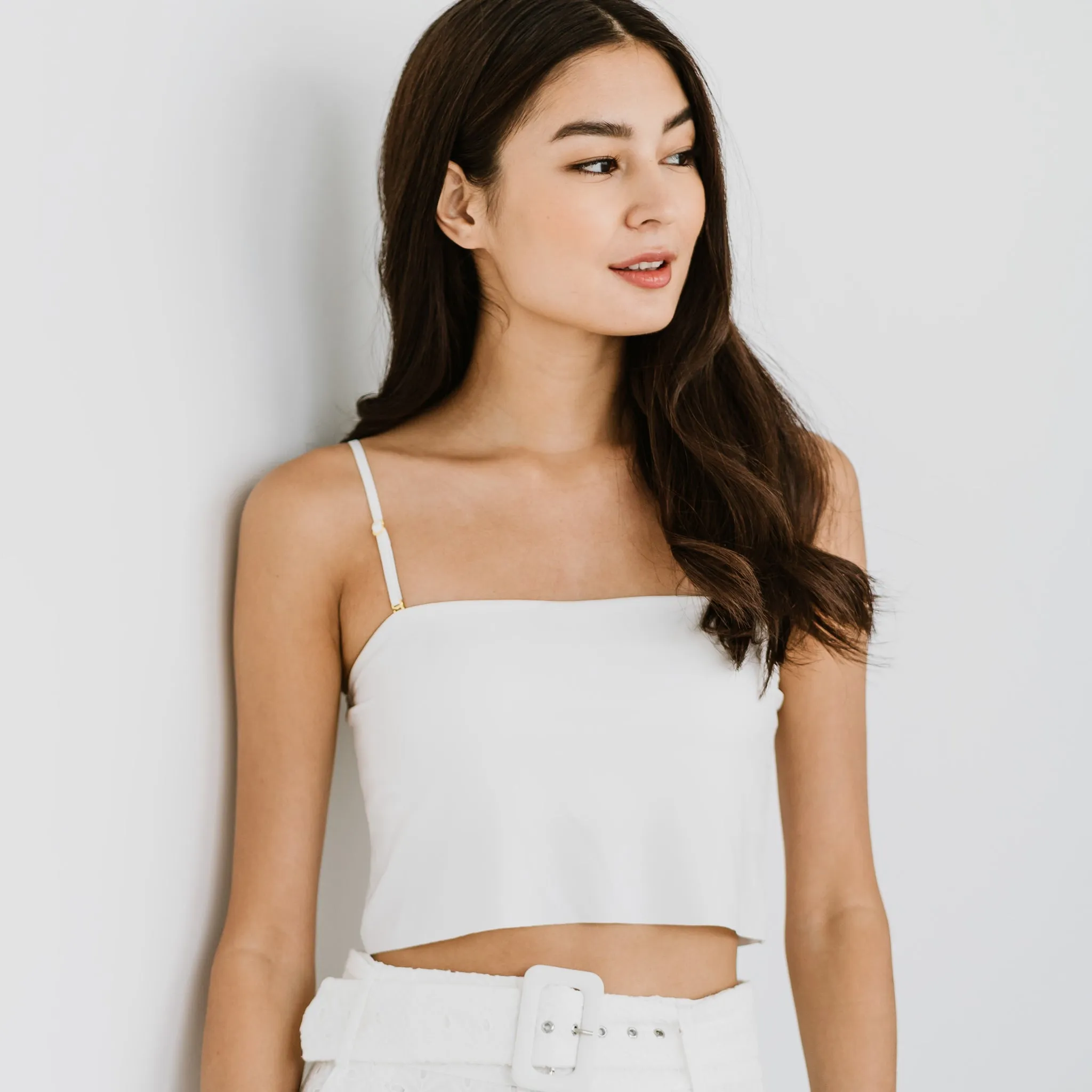 Versatile 3-in-1 Bra Top in Cotton White (Size S only)
