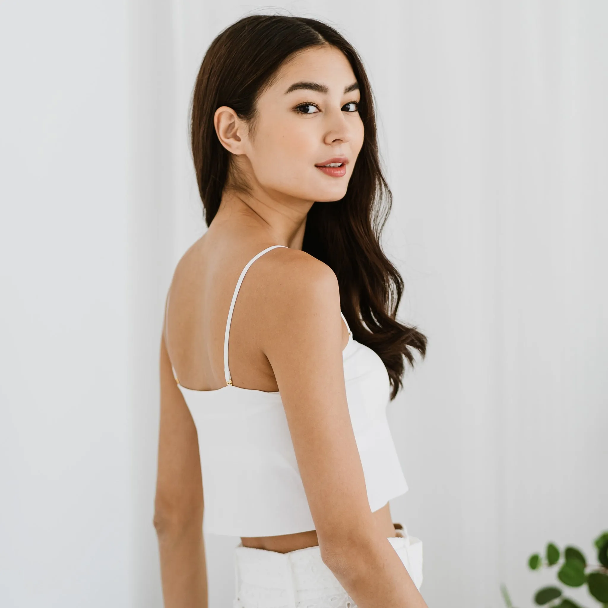 Versatile 3-in-1 Bra Top in Cotton White (Size S only)
