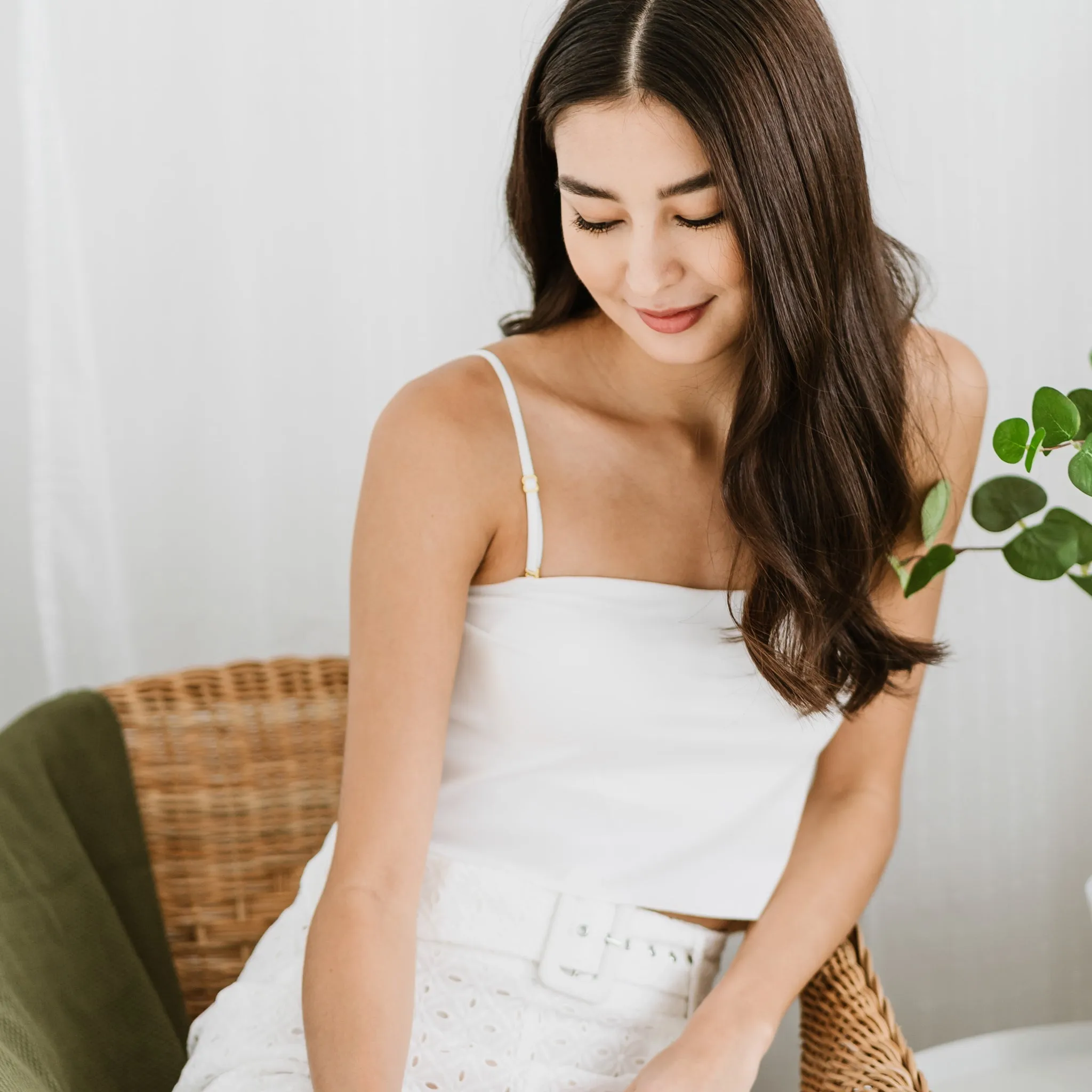 Versatile 3-in-1 Bra Top in Cotton White (Size S only)