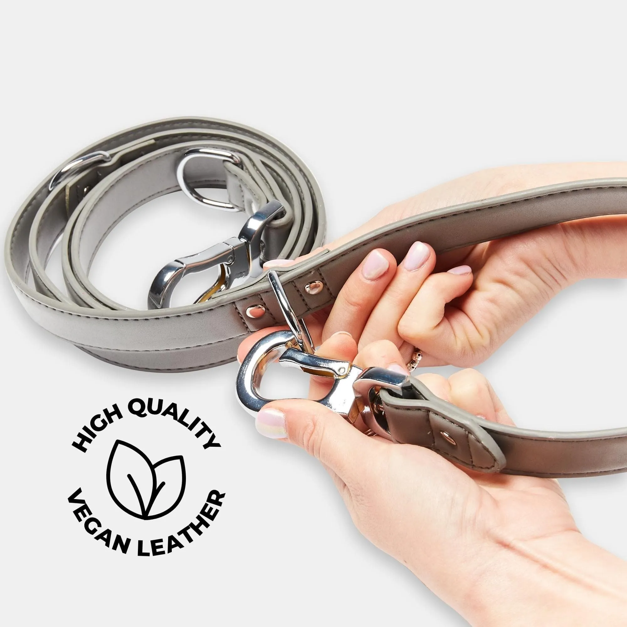 Versatile Vegan Leather Lead | Ash Grey