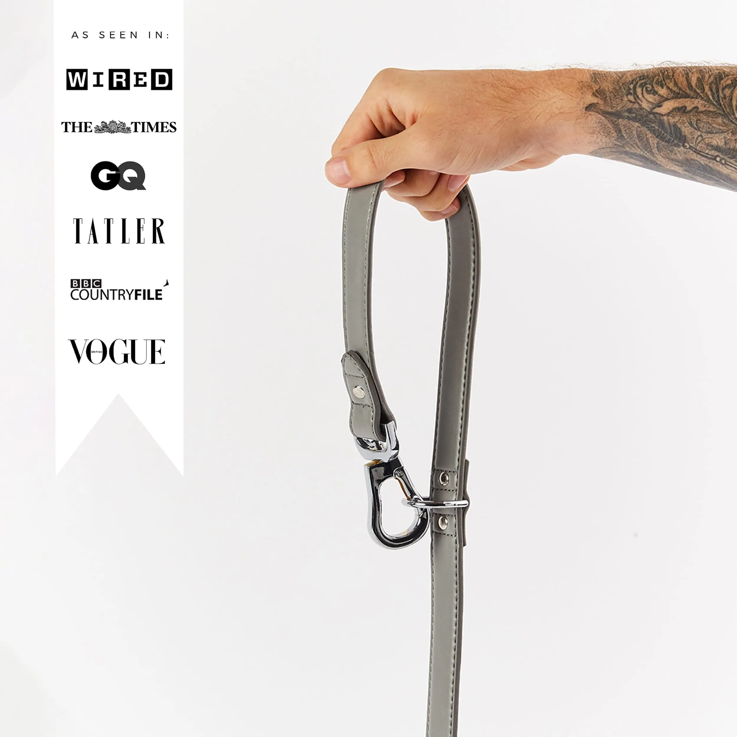 Versatile Vegan Leather Lead | Ash Grey