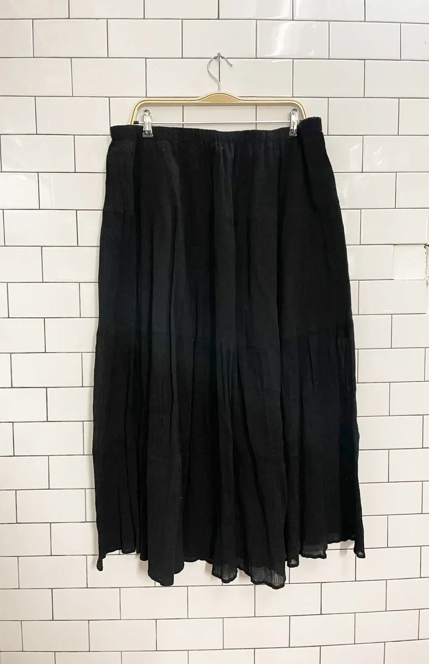 vintage 00s sears gauze cotton flowy midi skirt