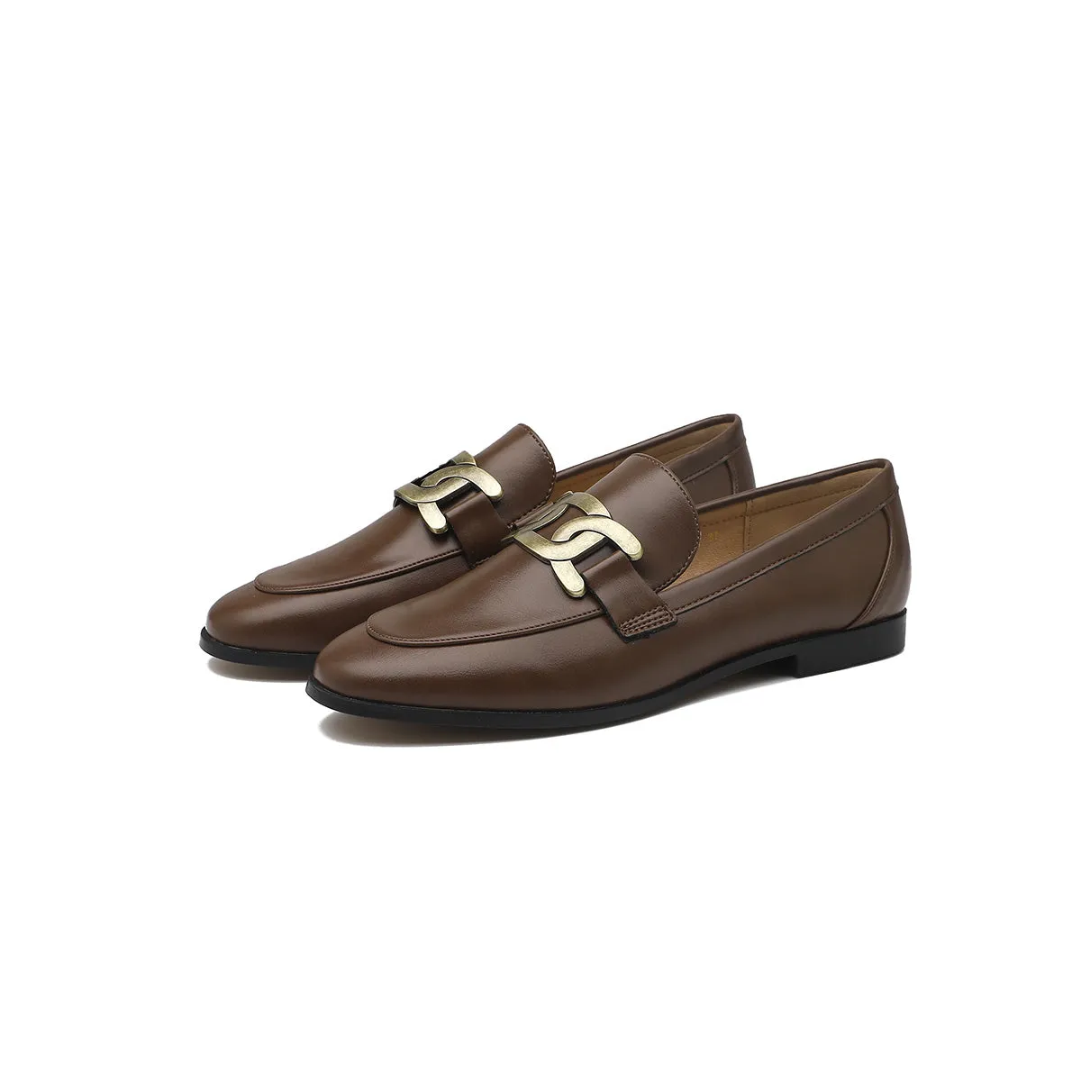 VINTAGE BRITISH-STYLE SQUARE HEEL LOAFERS 7212