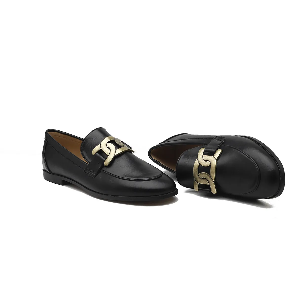 VINTAGE BRITISH-STYLE SQUARE HEEL LOAFERS 7212
