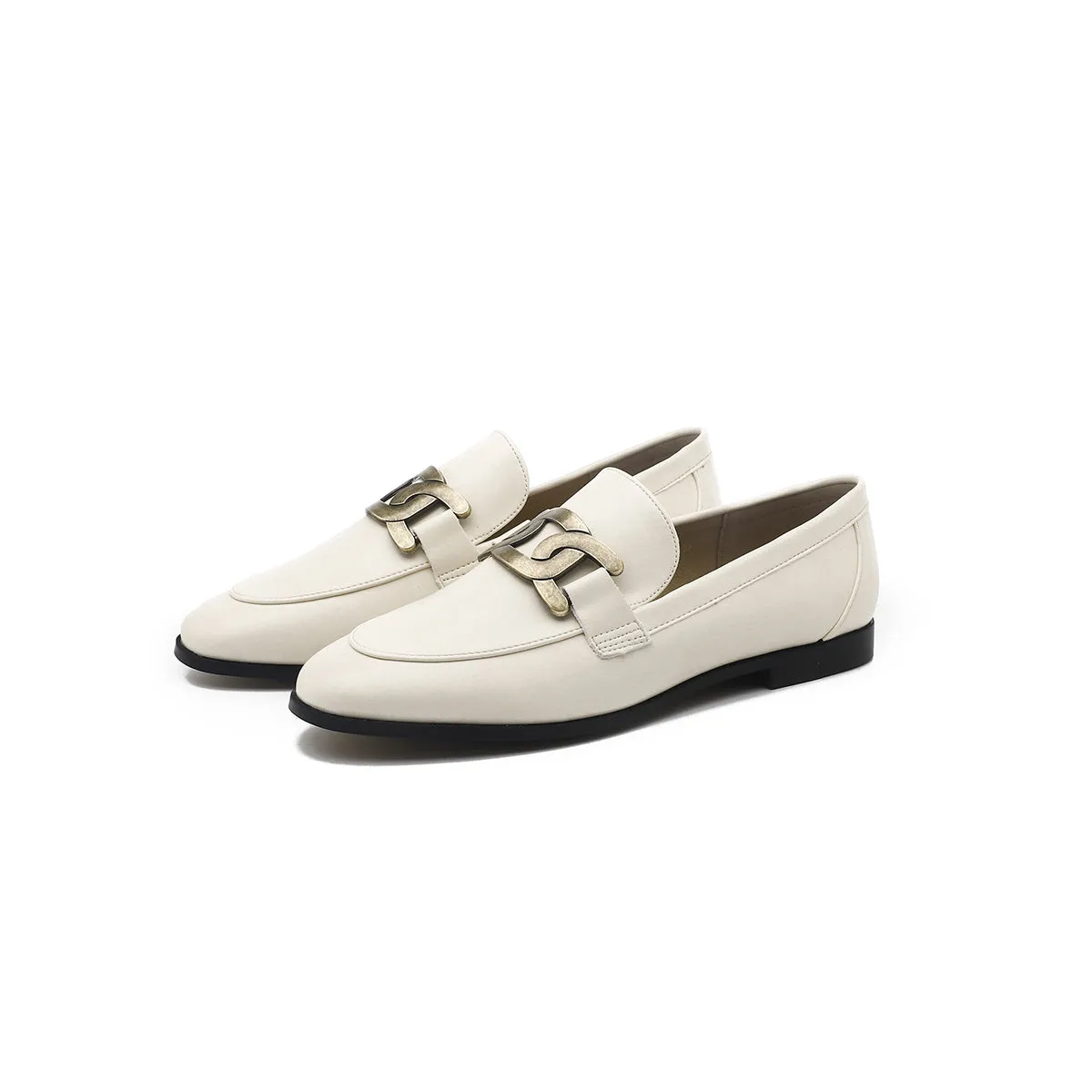 VINTAGE BRITISH-STYLE SQUARE HEEL LOAFERS 7212