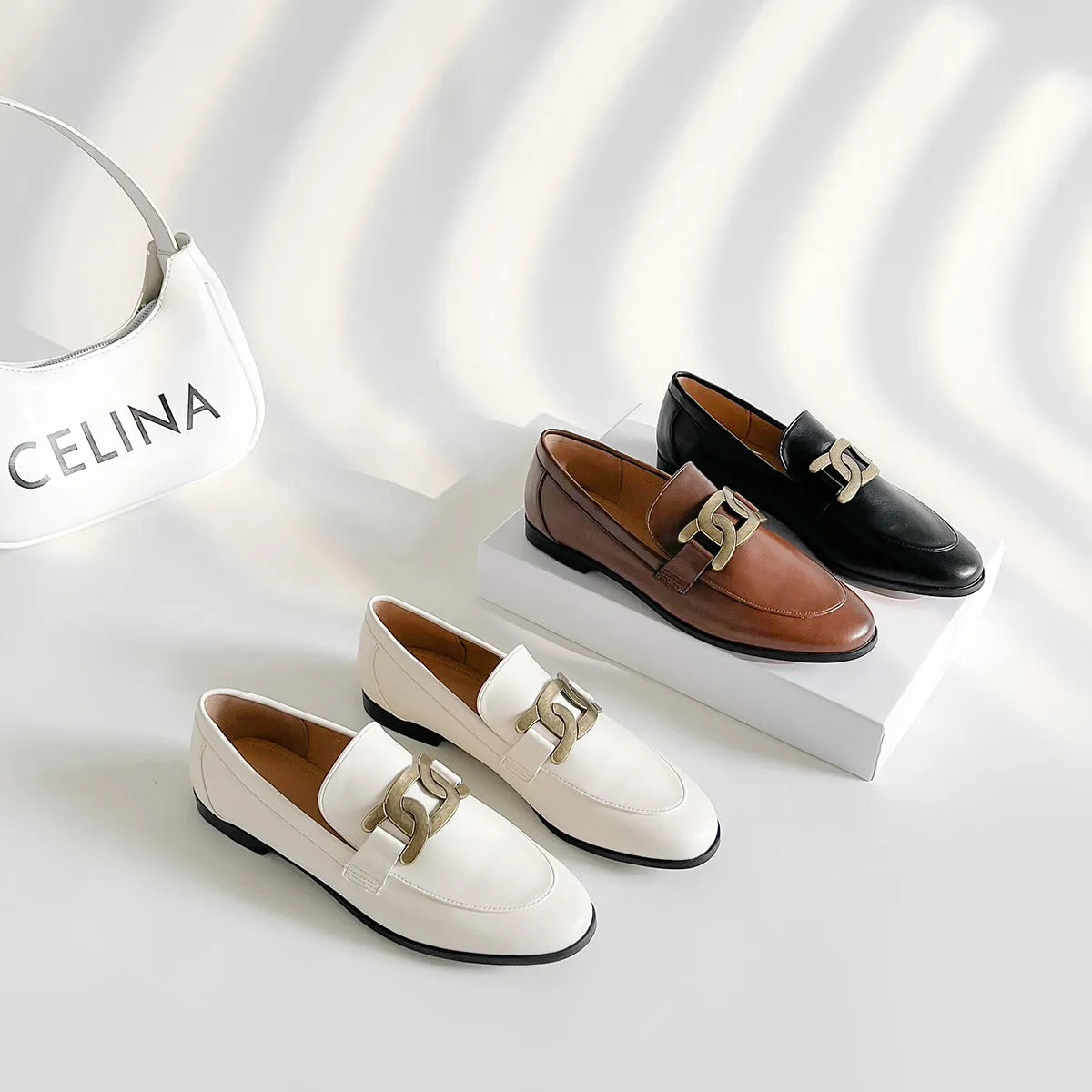 VINTAGE BRITISH-STYLE SQUARE HEEL LOAFERS 7212