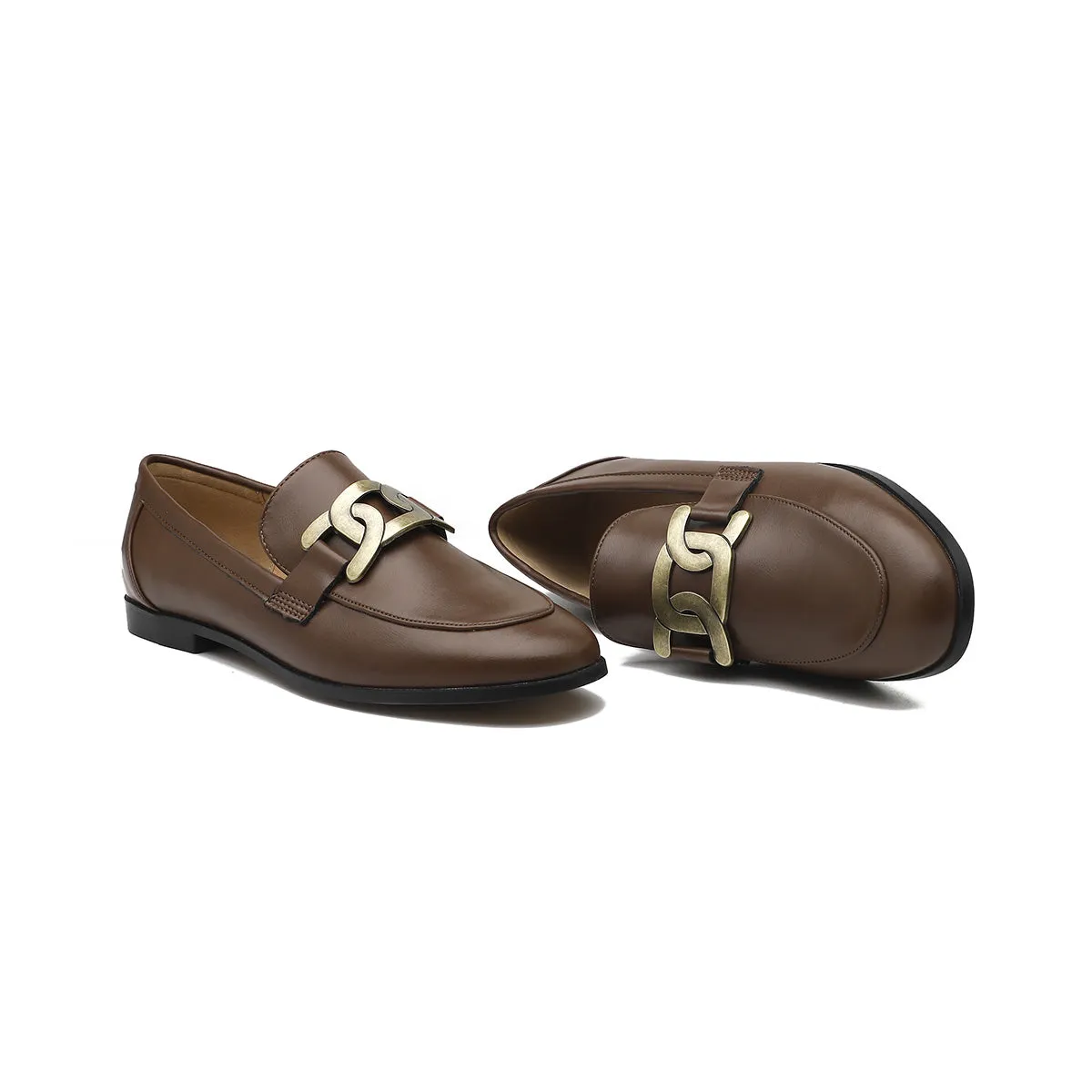 VINTAGE BRITISH-STYLE SQUARE HEEL LOAFERS 7212