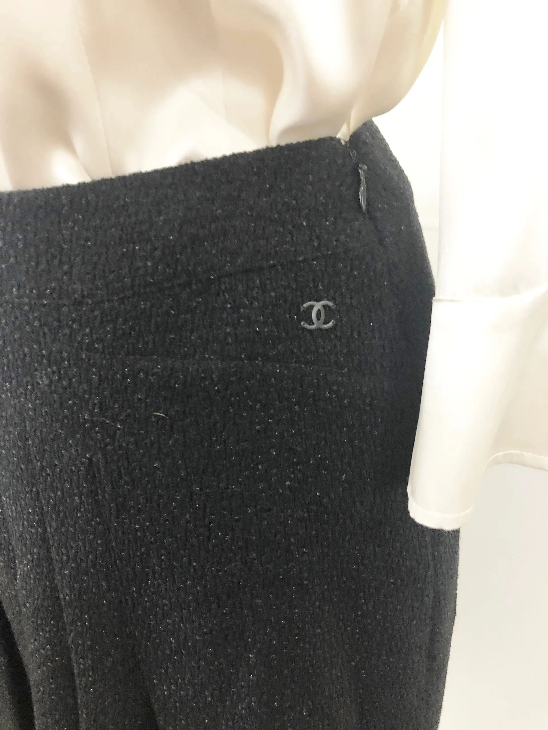 Vintage Chanel Front Pleat Skirt Size S