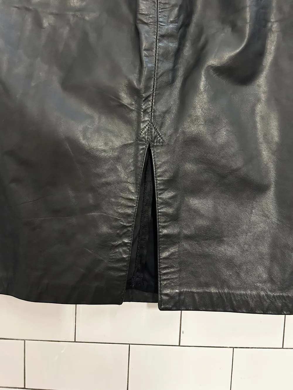 vintage impromptu leather skirt