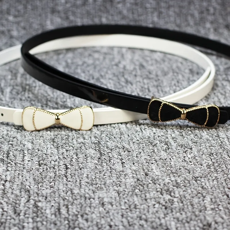 Vintage Studded Bow Belt for Women Faux Leather Waist Accessory