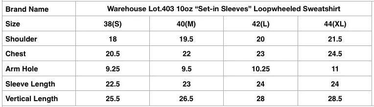 Warehouse Lot.403 10oz "Set-in Sleeves" Loopwheeled Sweatshirt (Burgundy)