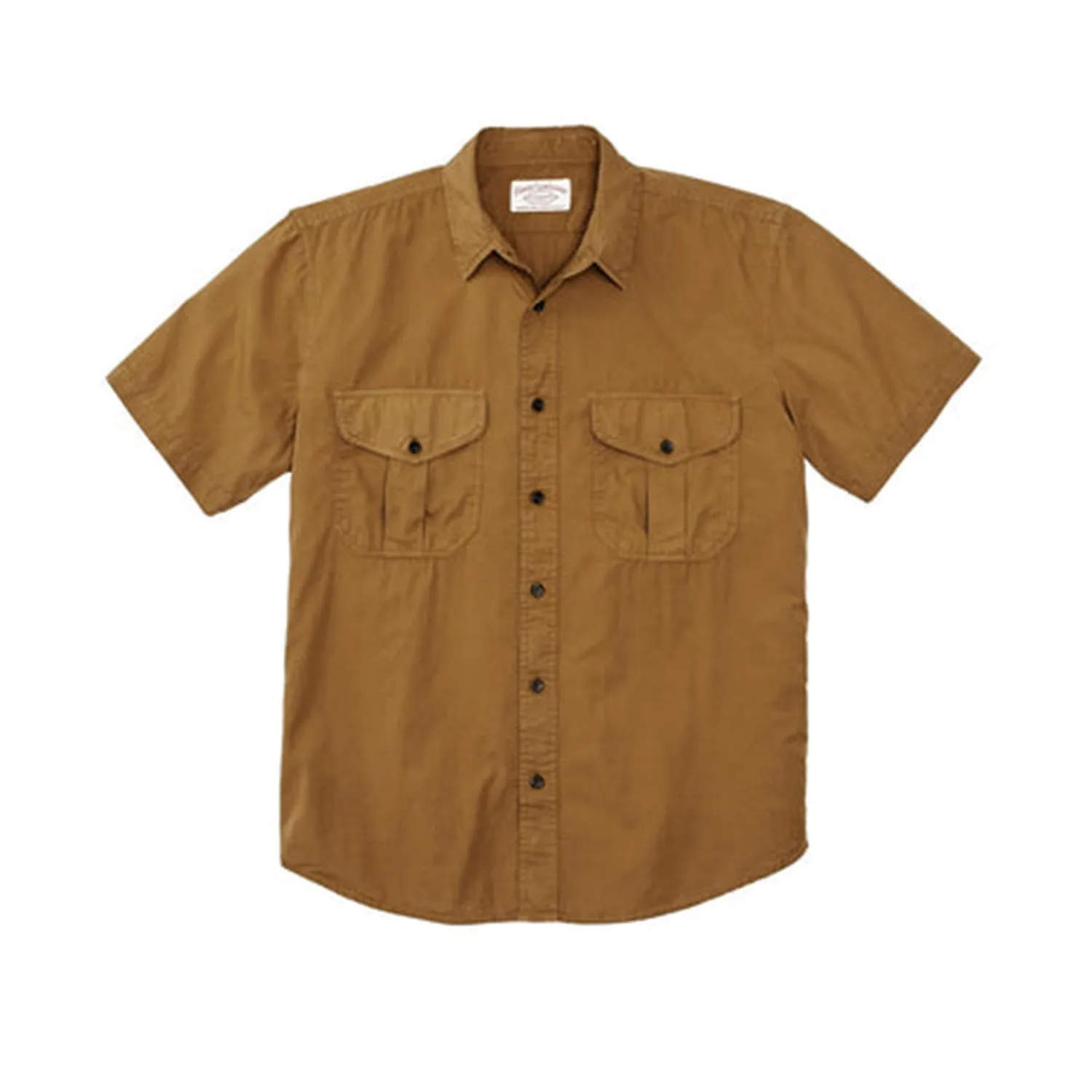 Washed Short Sleeve Feather Cloth Shirt | Gold Ochre
