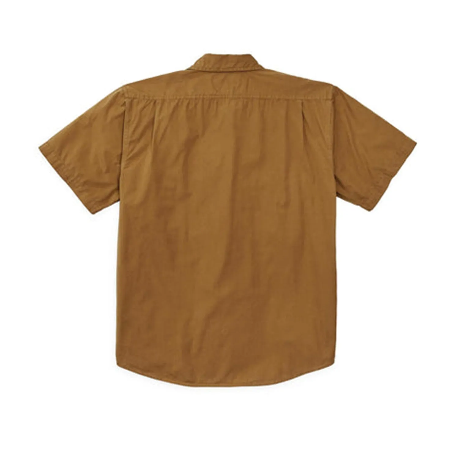 Washed Short Sleeve Feather Cloth Shirt | Gold Ochre