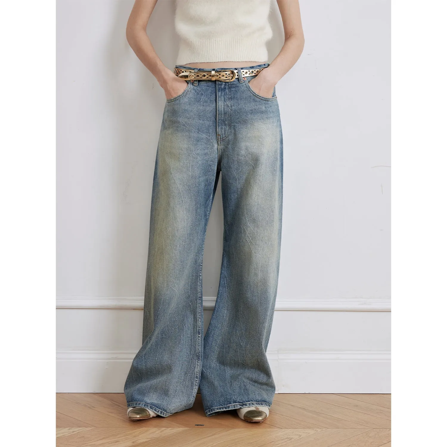 Washed Wide Leg Jeans