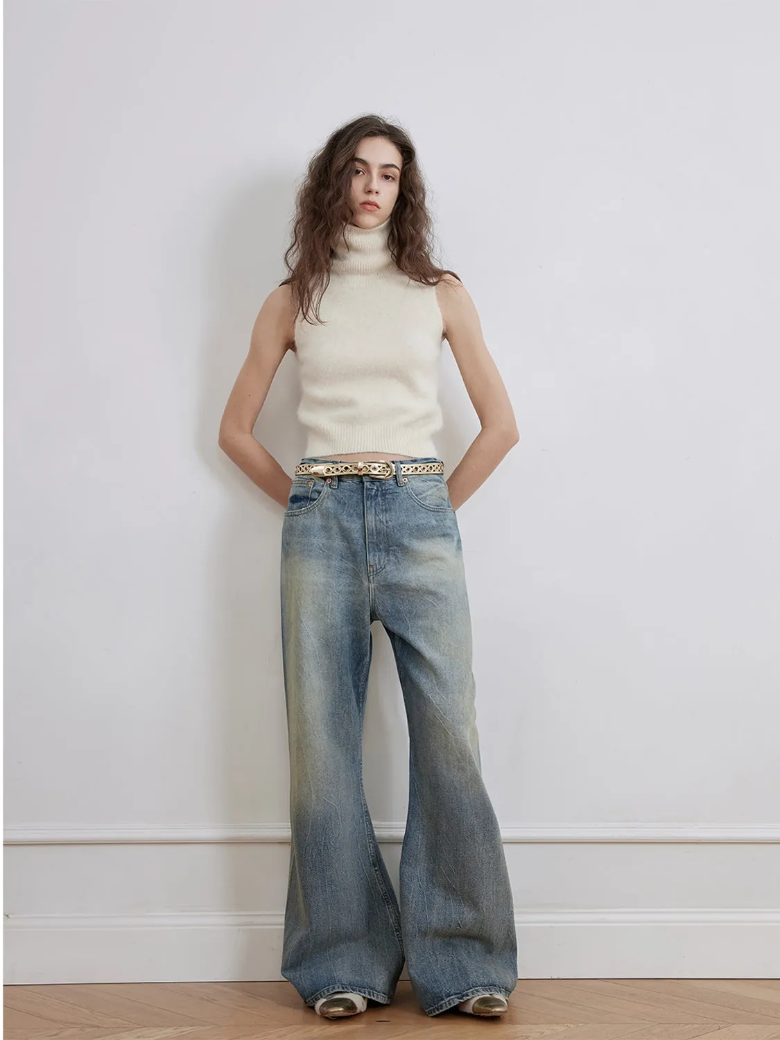 Washed Wide Leg Jeans
