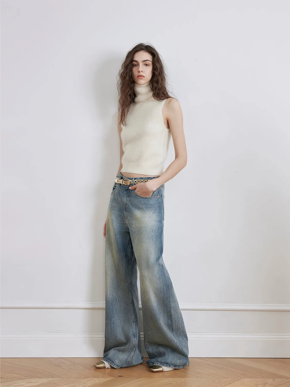 Washed Wide Leg Jeans