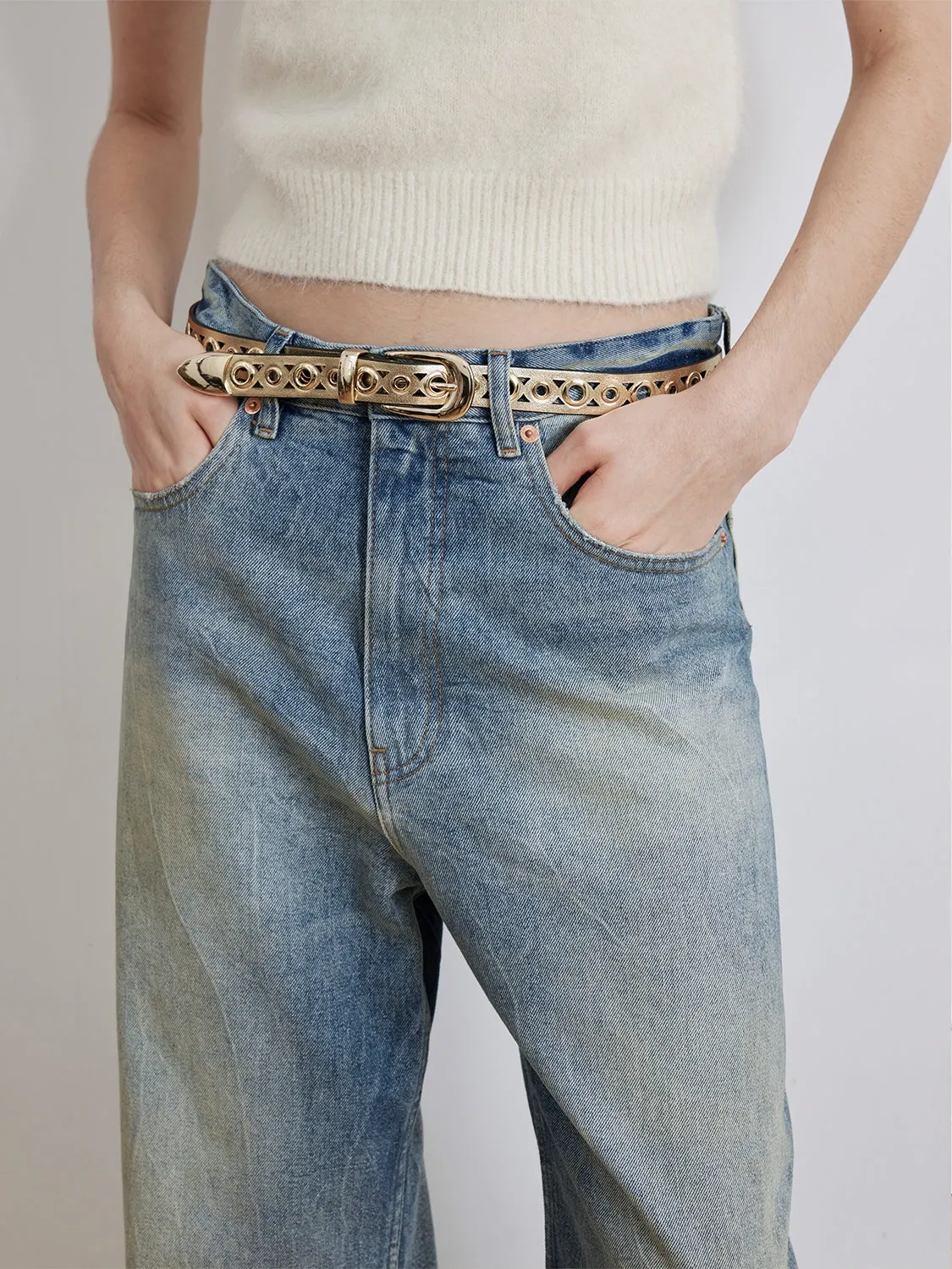 Washed Wide Leg Jeans