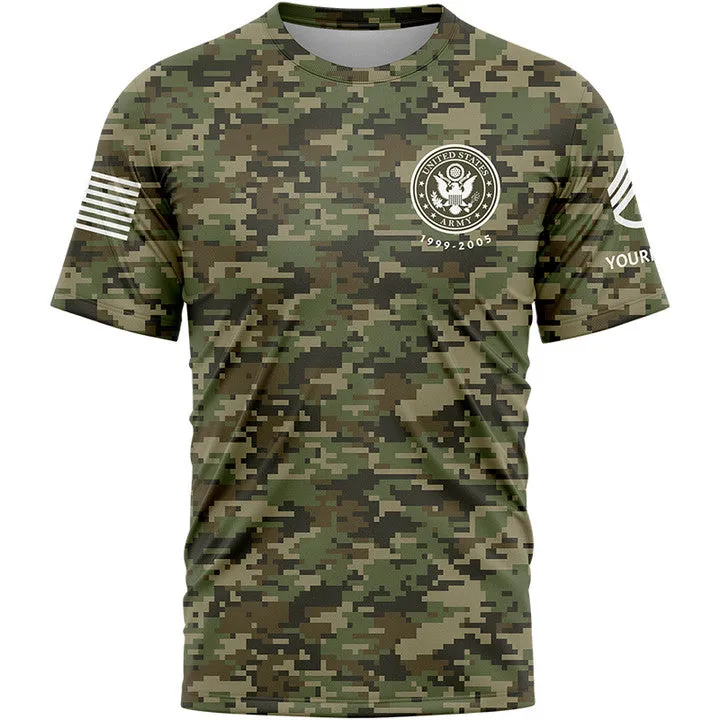 We The People Freedom Custom Camo 1776 American Flag Military Rank Staff sergeant Veteran Name T-Shirt