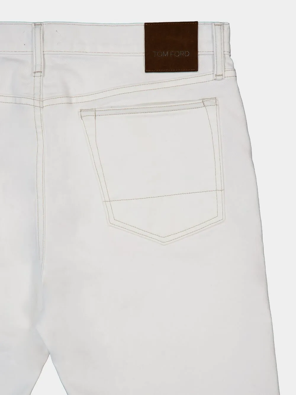 White Standard Fit Denim Jeans