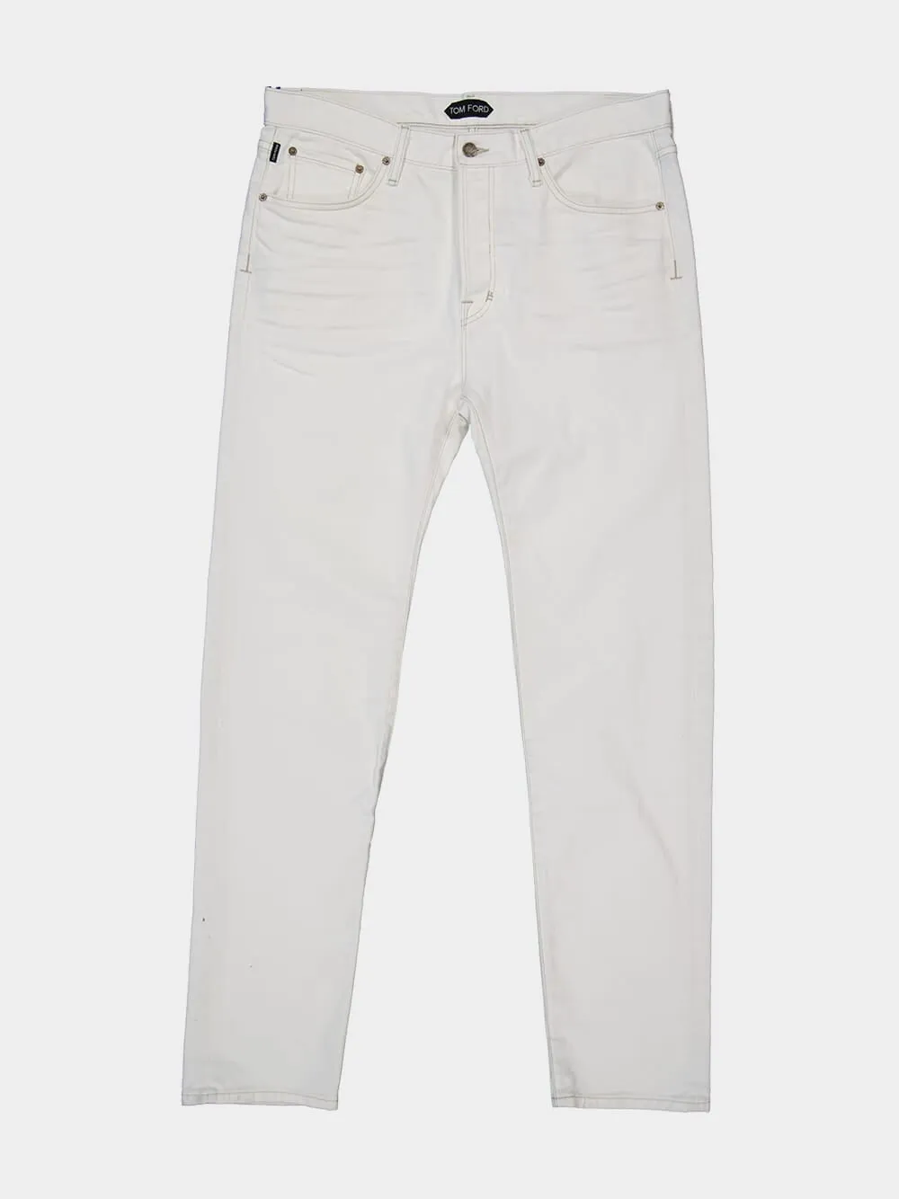 White Standard Fit Denim Jeans