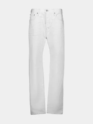 White Standard Fit Denim Jeans