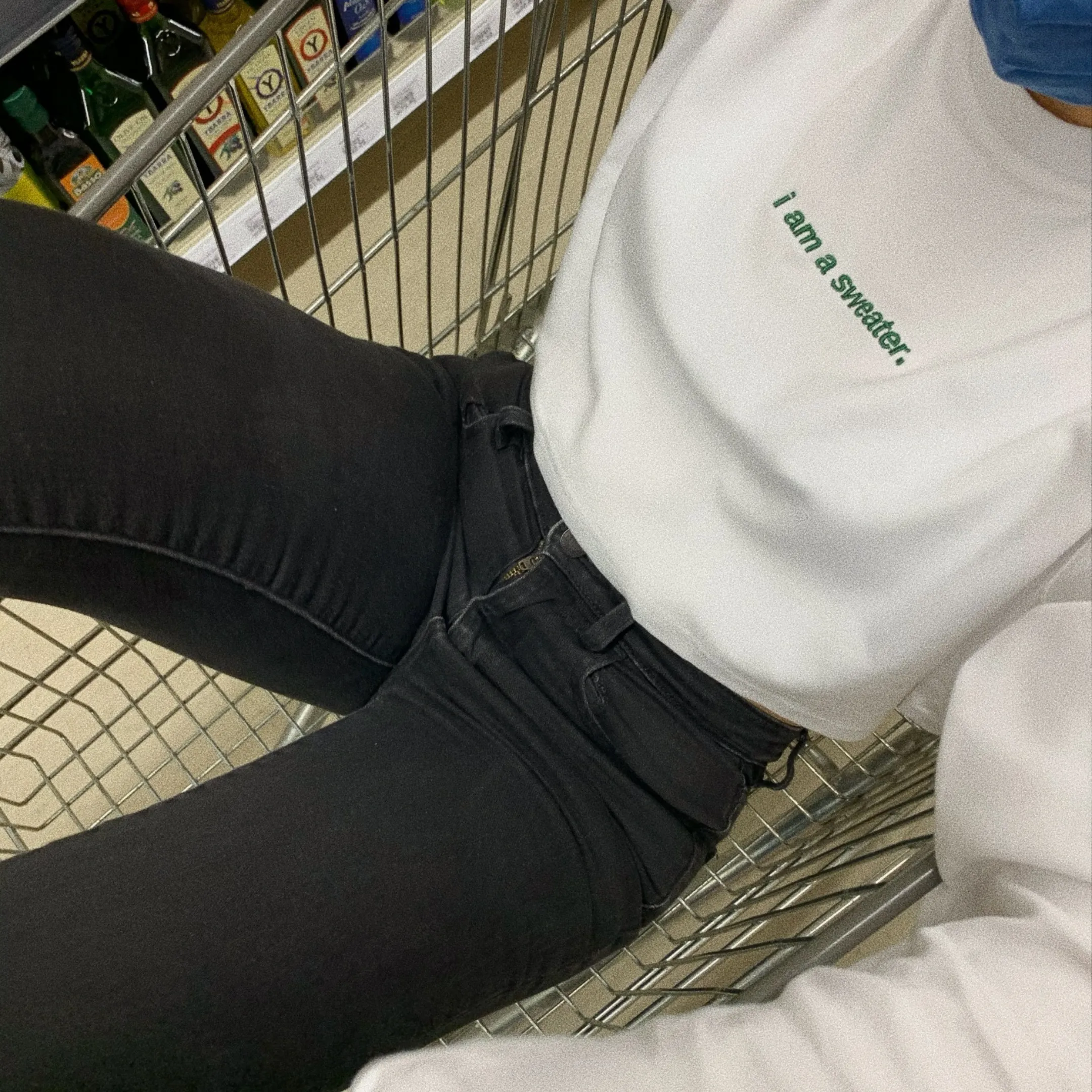 white sweater