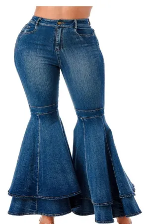 WIDE LEG BLUE JEANS