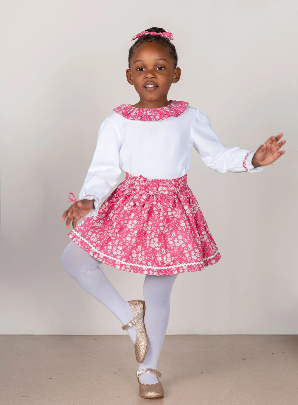 Willow Jersey Top in Bright Pink Capel