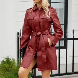 Winter slim jacket in faux leather-like - Cozy and warm for winter