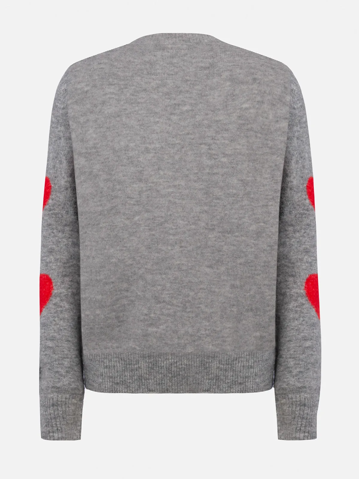 Woman grey sweater New Queen Kissene frega embroidery