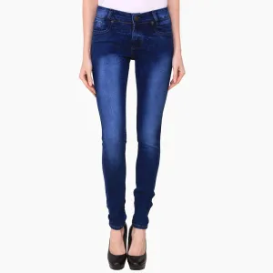 Women's Skinny Fit Mid-Rise Light Fade Clean Look Streachable Jeans